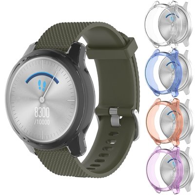 Garmin vivomove Luxe / vivomove 風格矽膠防震保護殼的透明 TPU 保護器保險槓手錶框架保