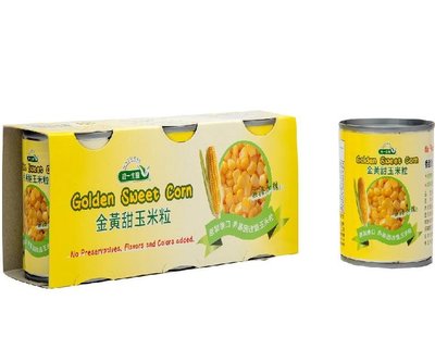 統一生機-金黃甜玉米粒190g/罐3入組(盒)