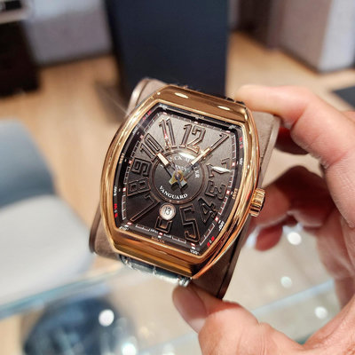 【個人藏錶】 法蘭穆勒 FM 大型 V45系列 18K金 立體時標 全套 美錶 45mm 台南二手錶