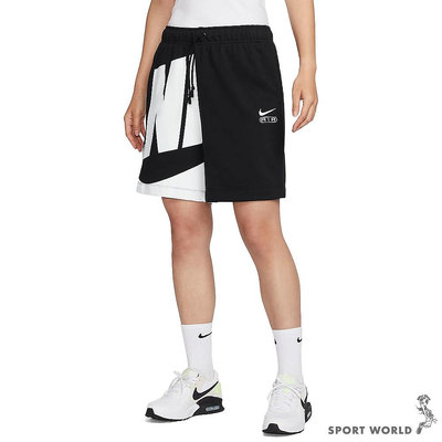 【現貨】Nike 短褲 女裝 中腰 毛巾圈 棉 黑白【運動世界】FN2247-010