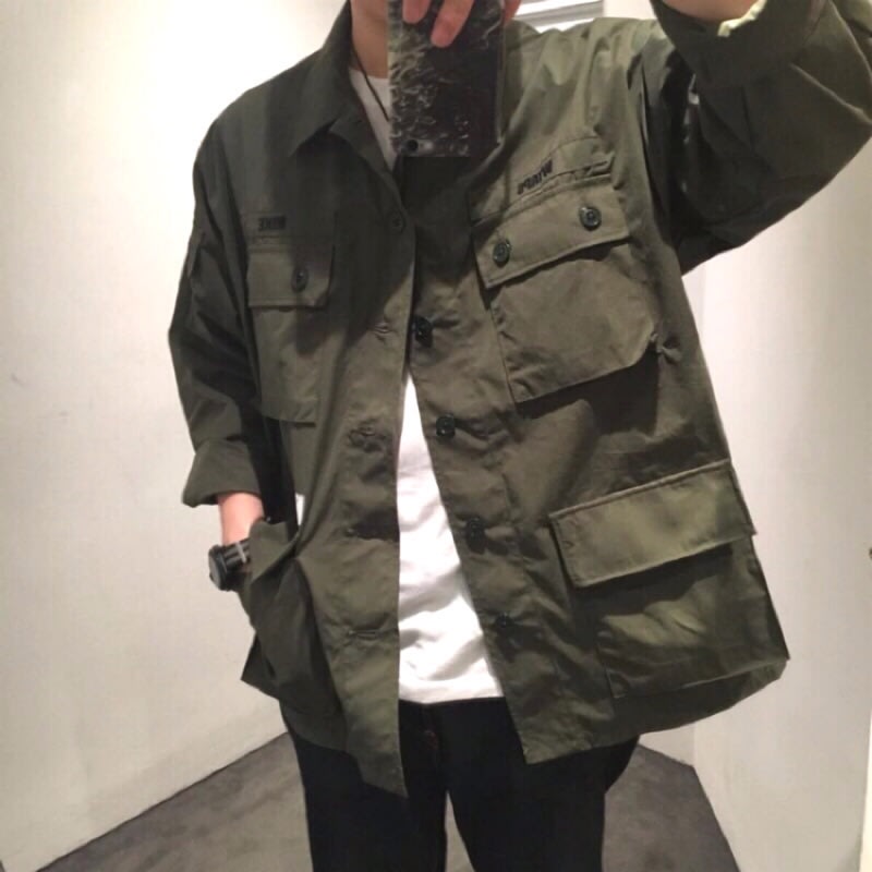 18SS Wtaps Jungle LS Shirt Copo Weather 四袋軍襯長袖襯衫軍綠外套