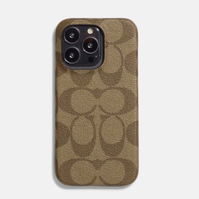 【美麗小舖】COACH CG512 咖啡色 蘋果手機殼 保護殼 手機套 適用iphone 14 Pro-全新真品現貨在台