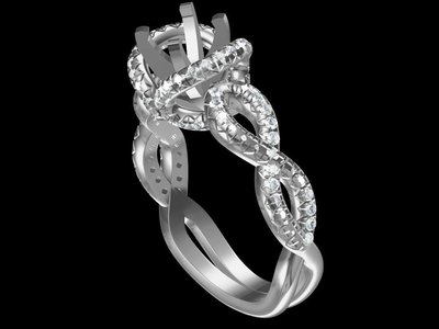 18K金鑽石1克拉空台 婚戒指鑽戒台女戒線戒 款號RD01728 特價48,800另售GIA鑽石裸石