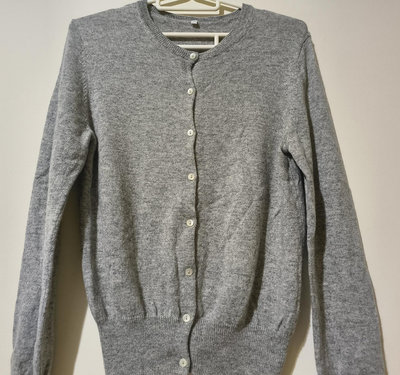 極新~灰色100%cashmere 無印良品  喀什米爾 針織毛衣開襟外套