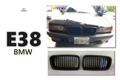 小傑車燈--全新 BMW 寶馬 E38 95 96 97 98 99 00 01 02 水箱罩 三線 M版 黑框 消光黑