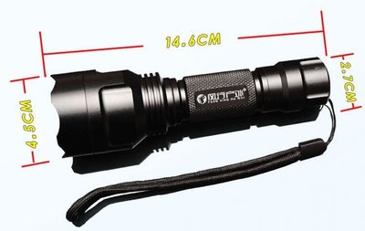 全新 風行戶外 C8T6強光手電筒Q5可充電遠射 LED打獵探照燈超亮戶外裝備手電筒