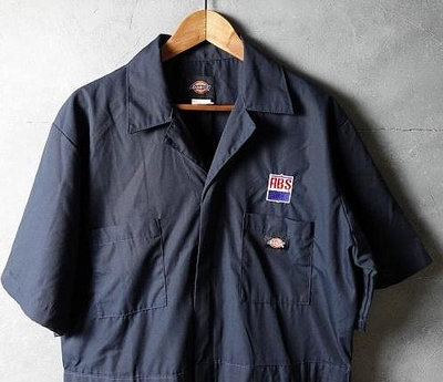 美國工裝品牌 DICKIES 深藍 短袖連身服 連身工作服 L號