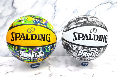 SPALDING 斯伯丁 SP 塗鴉系列 街頭黃 橡膠 7號 SPA84374另售 SPALDING 球袋