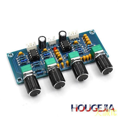 衛士五金Houg XH-A901 NE5532 音板前置放大器前置放大器,帶高音低音音量調節前置放大器音調控制器,適用於