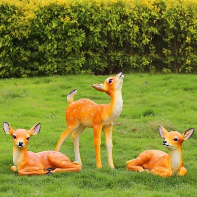 仿真梅花鹿擺件樹脂玻璃鋼招財小鹿雕塑動物花園庭院戶外景觀裝飾滿減 促銷 夏季