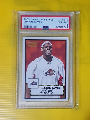 2005 Topps Lebron James 1952 印刷簽 Psa8