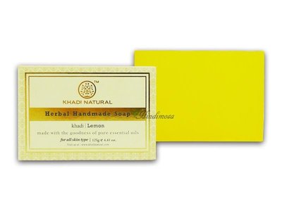 ♡印地摩沙╭♡ 印度 Khadi 草本檸檬手工精油香皂 Herbal Lemon Soap 125g 外銷版