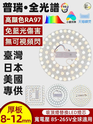 110V寬電壓全光譜護眼吸頂燈LED燈芯磁吸替換燈泡盤板圓-麵包の店