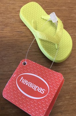 HAVAIANAS 哈瓦仕 人字拖 拖鞋 造型 磁鐵 吸鐵 黃綠色 巴西帶回 全新品