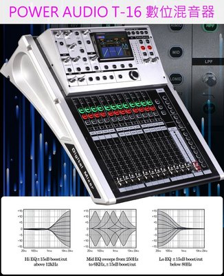 POWER AUDIO T-16 16軌 彩色中文觸控螢幕 數位混音器 Digital mixer