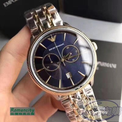 {JMC海淘購商城}現貨Emporio Armani亞曼尼手錶 AR184紳士商務雙色不銹鋼錶帶腕錶男錶 手錶