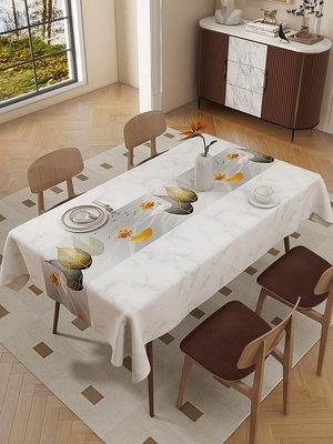 桌墊 桌布 桌布防水防油防燙2023新款家用輕奢高級感餐桌布茶幾墊長方形台布