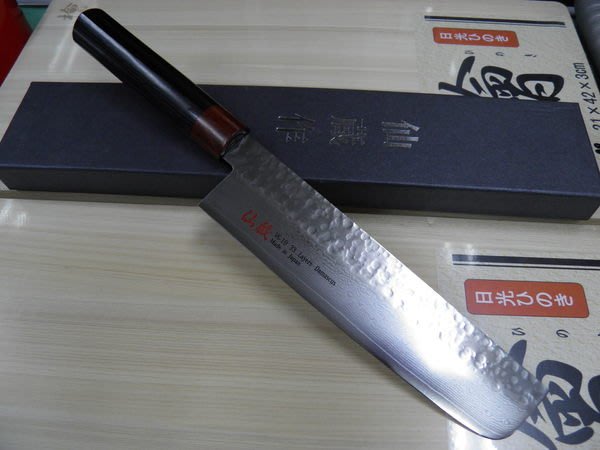 @最專業的刀剪 台中市最知名的建成刀剪行@日本-關西仙藏作-鎚目層鍛-18cm 薄刃蔬果刀 | Yahoo奇摩拍賣