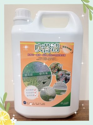 『吹苔清4L』青苔綠藻去除劑『清除青苔、藻類、真菌、小黑蚊孳生地』