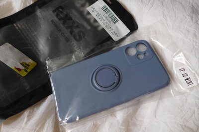 iPhone 12 mini I12 5.4吋 薰衣草灰 液態矽膠一體成型 +指環支架 手機保護殼 僅拆封拍照
