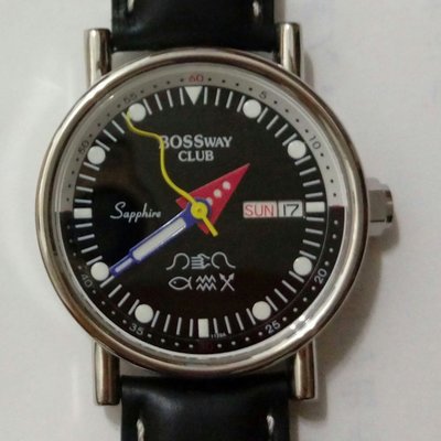 BOSSWAY黑色流行機械錶35mm不含龍頭
