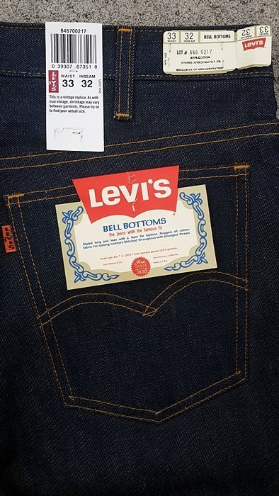 西方不敗全新美國製Levi's LVC 646 1970年643M廠經典喇叭牛仔褲原色