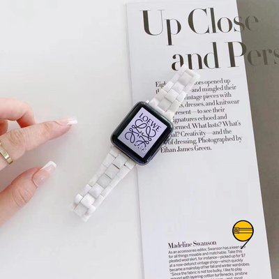 森尼3C-陶瓷錶帶 蘋果手錶帶 於Apple Watch 錶帶 4/5/6//7SE 女士錶帶 個性時尚 45mm 44mm-品質保證