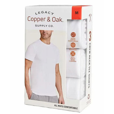 [COSCO代購] C139399 Copper  Oak 男圓領短袖上衣三件組