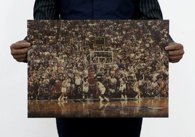 [現貨]麥克喬丹MJ最後一擊98 經典籃球海報nba公牛球星JORDAN 裝飾臥室宿舍客廳牆畫復古牛皮紙咖啡廳