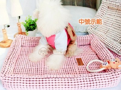 【米狗屋】cheer玉米顆粒紋絨毛長方型睡床、睡墊(中)˙粉／藍／咖