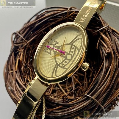 Vivienne Westwood手錶,編號VW00008,22mm, 32mm銀錶殼,金色錶帶款