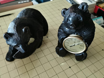 日本溫度計    兩只小熊   站立熊高18厘米  溫度計直-【店長收藏】9750