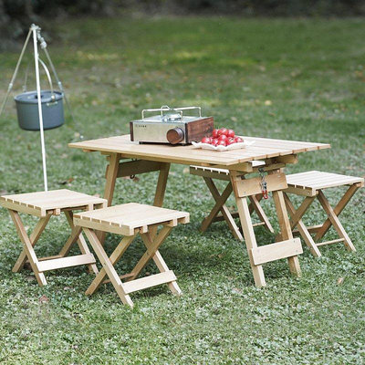 【現貨精選】戶外露營折疊桌椅簡約便攜式野餐一桌四椅組合套裝