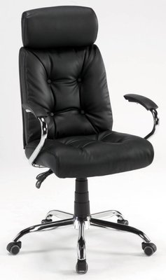 【DH】商品編號BC252-1商品名稱黑皮辦公椅(圖一)後背可傾仰.氣壓可升降.台灣製.新品特價