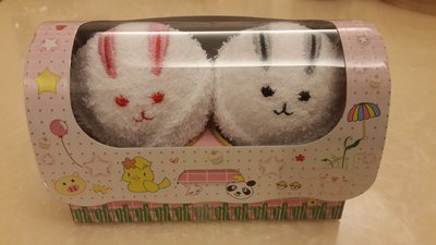 造型刺繡兔兔小毛巾 小方巾( 二隻一組)婚禮小物