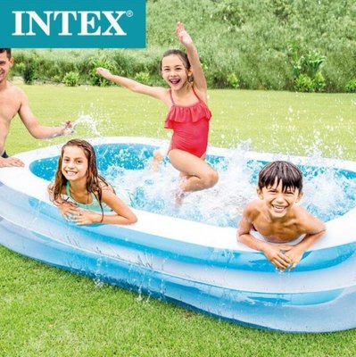 INTEX56483 小型家庭游泳池 長方形兒童充氣水池 戲水池 海洋球池