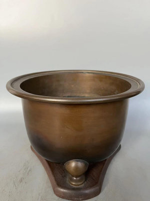 日本回流銅器  銅火缽 香爐 茶道爐 中古物品，難免有歲月使274