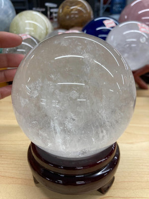 【二手】天然白水晶大球重1.4公斤直徑100毫米 水晶石 天然 擺件【染香閣】-326