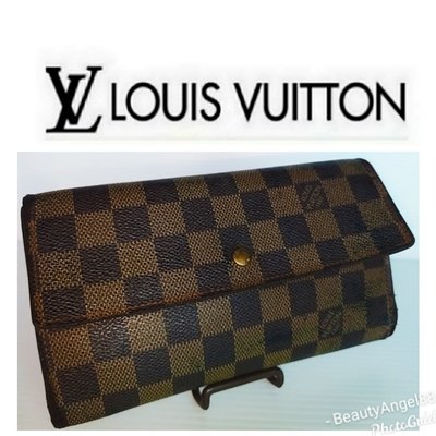 Louis Vuitton 路易威登 皮包 經典棋盤格LV包588 一元起標 長夾 手拿包 手機包 錢包翻扣皮夾 有BV