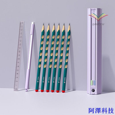 安東科技NBX 尺6 支立式筆六角形文具盒筒多功能推拉套裝設計鉛筆和可拆卸帶盒Ch-cute