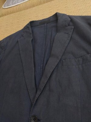 日本 UNIQLO slim FIT 黑標深藍色休閒西裝外套 上班西裝外套