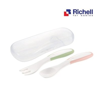 Richell利其爾TLI餐具系列 嬰兒用湯匙叉(盒裝)(497365215548) 140元(售完為止)