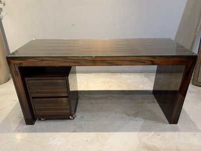 A2741 [家之家二手家具] 質感設計實木辦公桌(附2層櫃子) 簡約小書桌 現代實木辦公桌 電腦臺式桌 簡易辦公桌