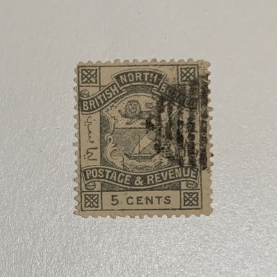 北婆羅洲 1888-1889 British North Borneo & Postage Revenue. 5 cents 五仙