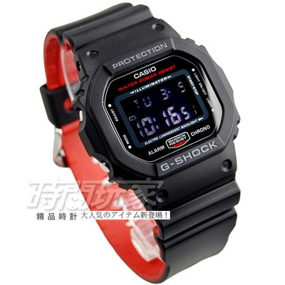 G-SHOCK CASIO卡西歐 DW-5600HR-1 絕對強悍運動電子錶 男錶 紅x黑 【時間玩家】