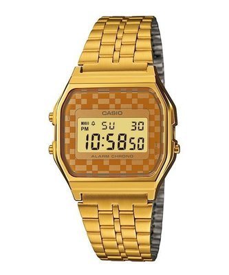 [時間達人]新款CASIO卡西歐金色復刻版復古潮流金錶方型數位電子錶中性可戴 馬賽克磚A159WGEA-9D潮流店必賣