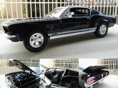 【Maisto 精品】1/18 1967 Ford Mustang GTA 福特 野馬 經典跑車~全新黑色,特惠價~