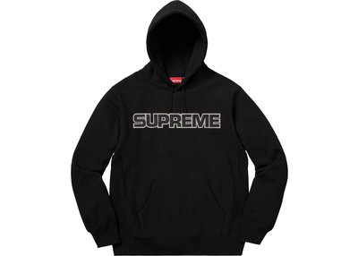 GOSPEL【Supreme Perforated Leather Hooded 】黑 皮革字樣 帽T SUP36
