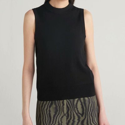 【全新現貨】Massimo Dutti  COS2021夏新品女裝簡約時尚半高領黑色針織無袖背心0977260001