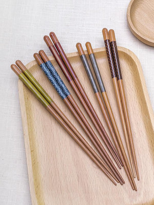 現貨 日本進口筷子高檔家用實木原木尖頭防霉防滑石田日式洗碗機筷可用